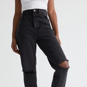 PacSun Eco Black Distressed Dad Jeans Size 27